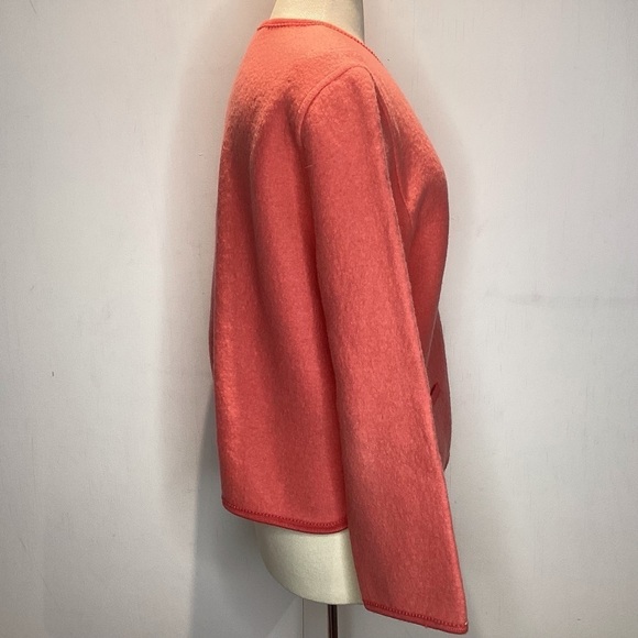 GIESSWEIN 100% Boiled Wool Embroidered Orange Apricot Jacket Pewter Buttons .10 - Picture 2 of 14